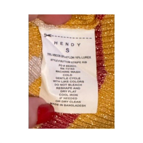 Hendy Top & Skirt Small Knit Metallic Shimmer Short Sleeve Bodycon Stretchy - Picture 8 of 11